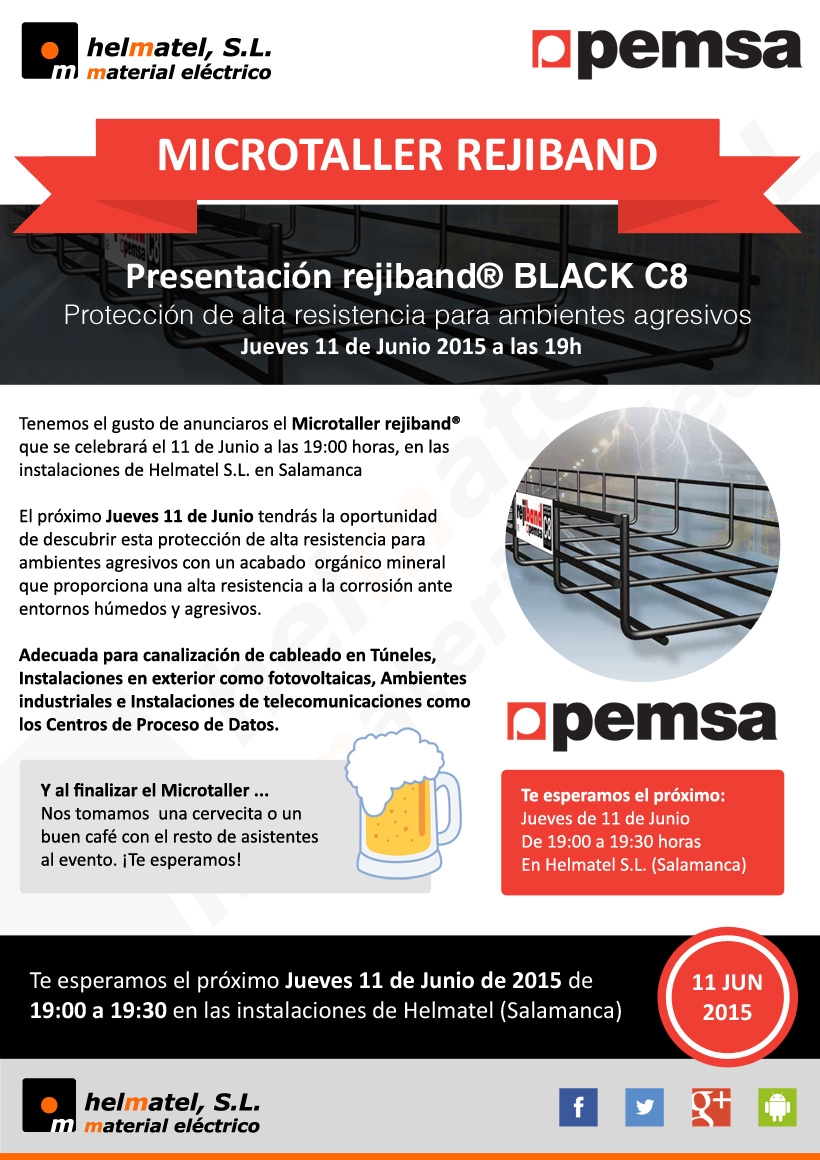 El próximo Jueves 11 de Junio a las 19h: Presentación rejiband® BLACK C8 en Helmatel.