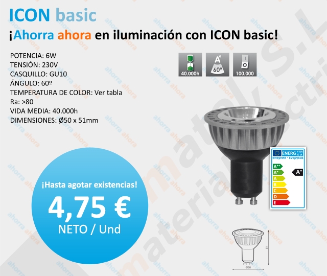¡Ahorra ahora en iluminación con ICON basic!
